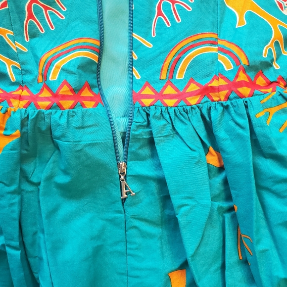 Handmade Turquoise Dress From India NEW! - Picture 3 of 3